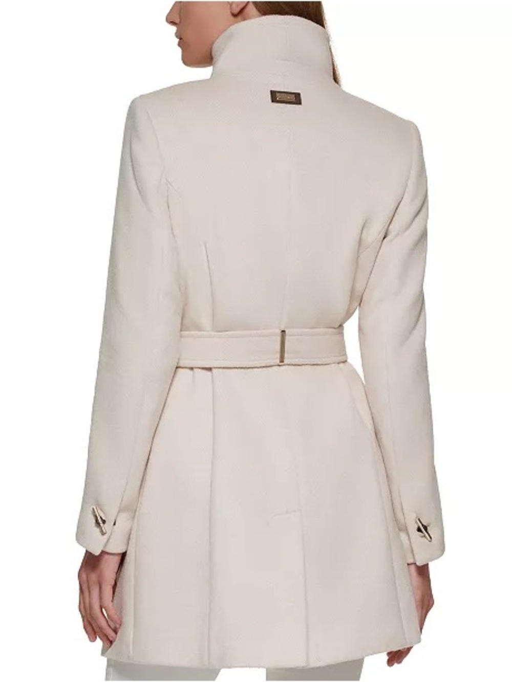 Calvin Klein Cream Belted Trench Coat - Picture 4 of 15